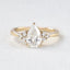 1.52 CT Pear Shaped Moissanite Cluster Engagement Ring - crownmoissanite