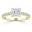 1.0 CT Asscher Shaped Moissanite Solitaire Engagement Ring - crownmoissanite