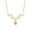0.18 TCW Round Cut Elk Antlers Moissanite Diamond Necklace
