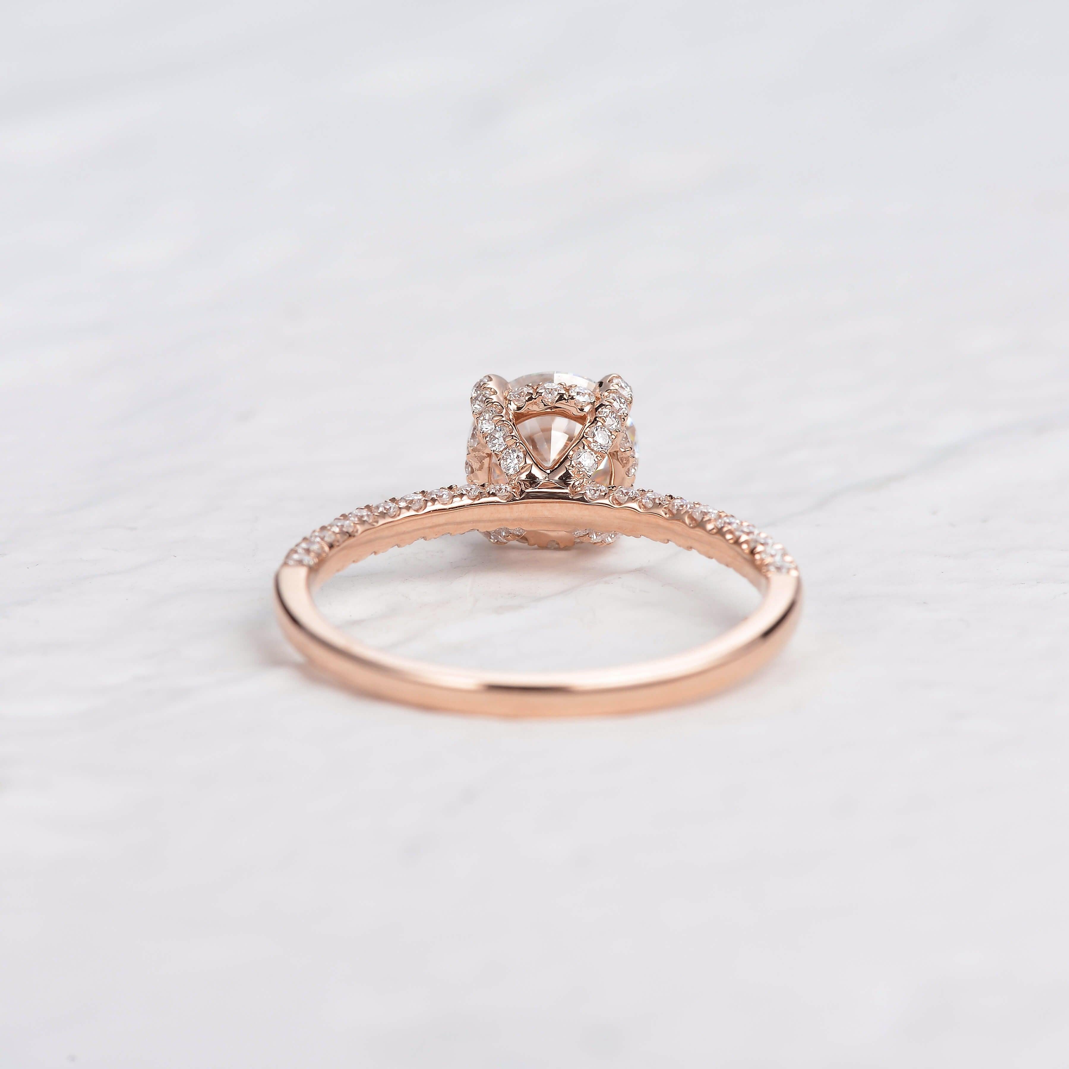 3.2 CT Round Cut Solitaire Pave Moissanite Engagement Ring - crownmoissanite