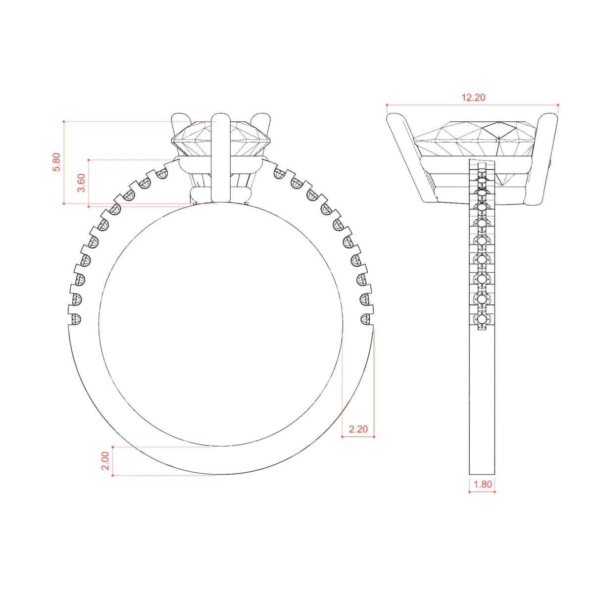 1.33 CT Pear Moissanite Diamond Solitaire Engagement Ring - crownmoissanite