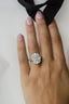 3.40 CT Radiant Cluster Halo Moissanite Engagement Ring - crownmoissanite