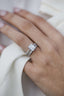 2.30 CT Asscher Solitaire Hidden Halo & Pave Moissanite Engagement Ring - crownmoissanite
