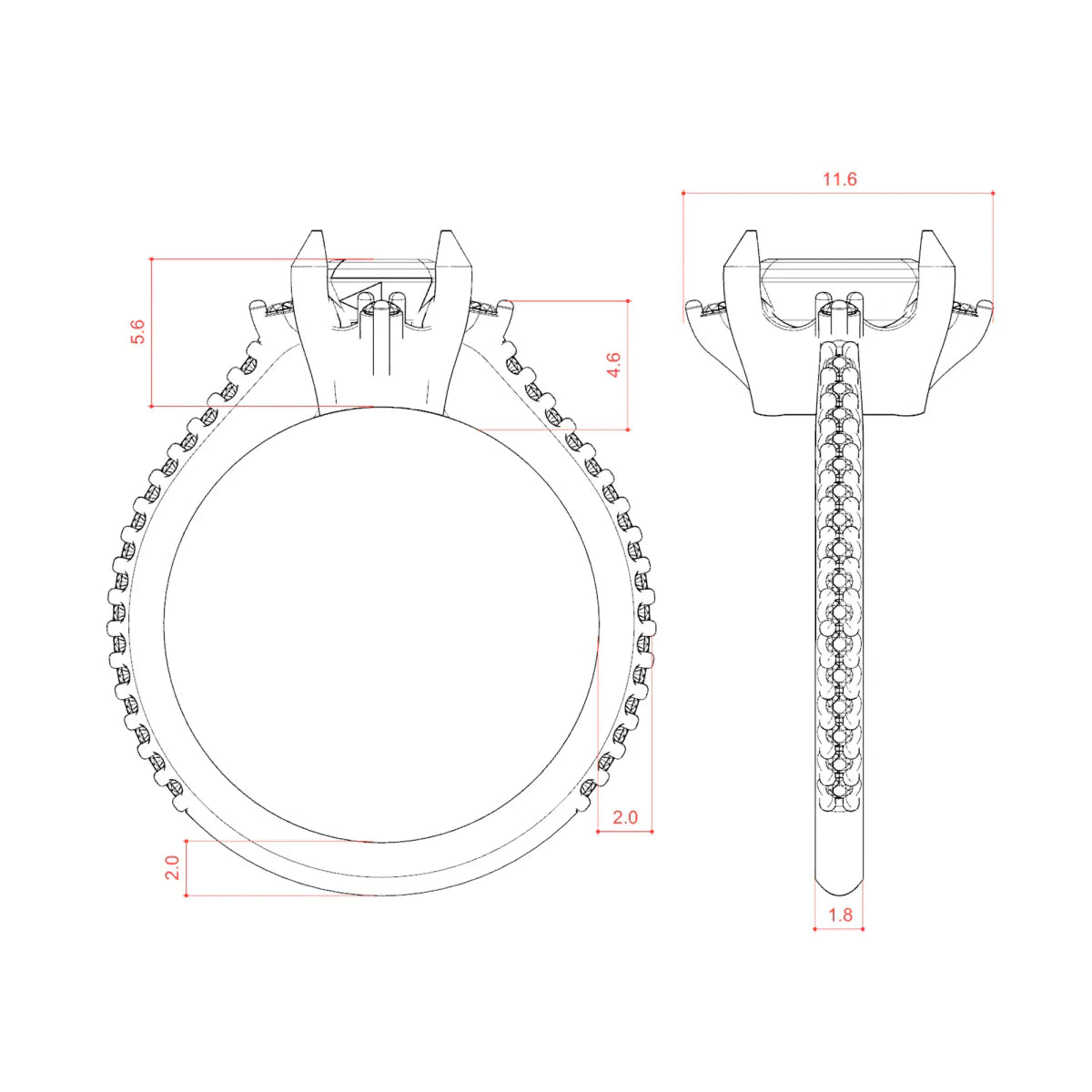 1.60 CT Emerald Shaped Moissanite Solitaire Engagement Ring - crownmoissanite