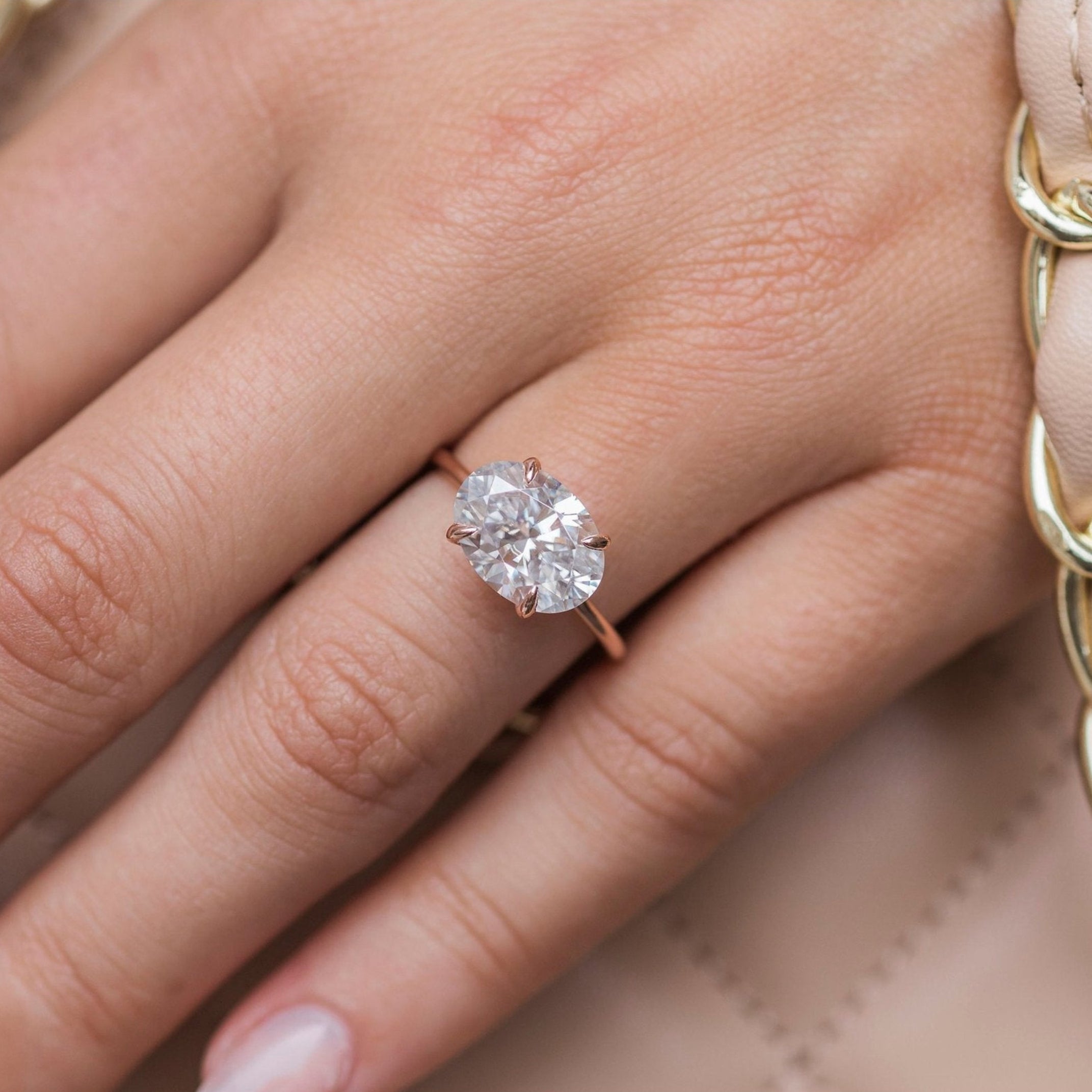 3.50 CT Oval Solitaire Moissanite Engagement Ring