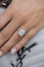4.60 CT Radiant Solitaire Hidden Halo & Pave Moissanite Engagement Ring - crownmoissanite