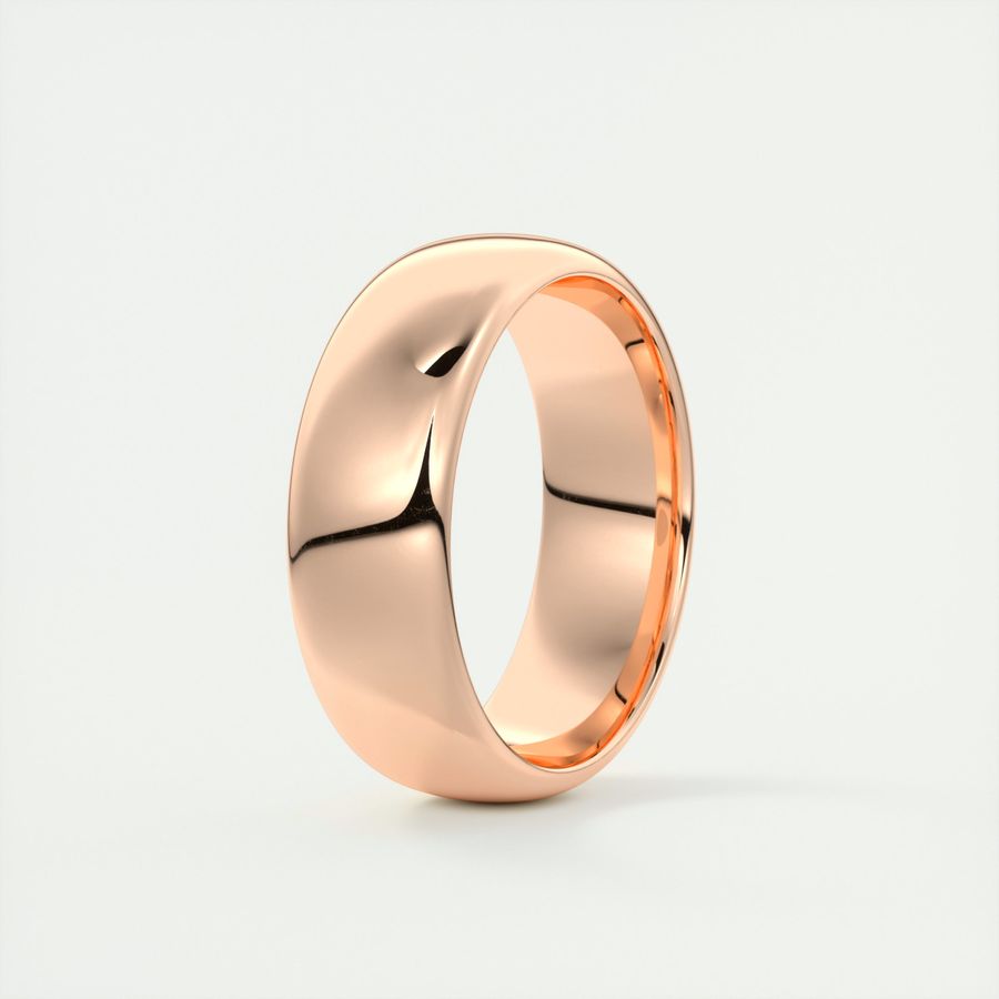 Classic Polished Finish White Gold Men's Band - crownmoissanite