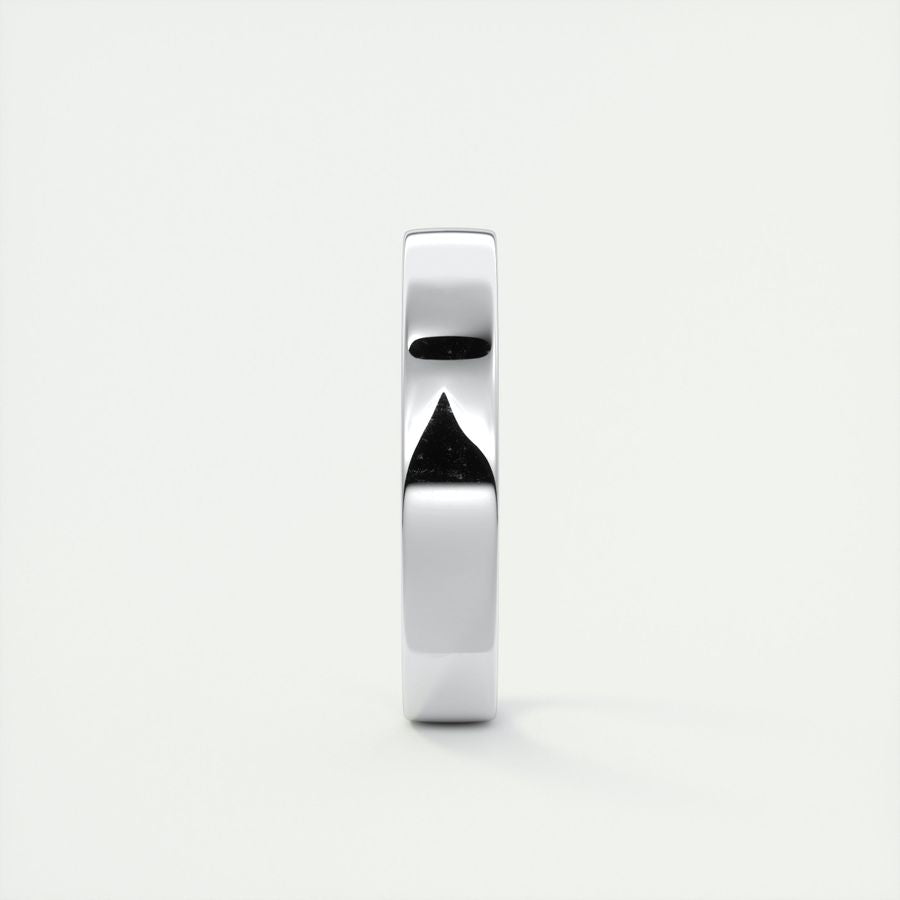 Polished Finish Regular White Gold Men's Band - crownmoissanite