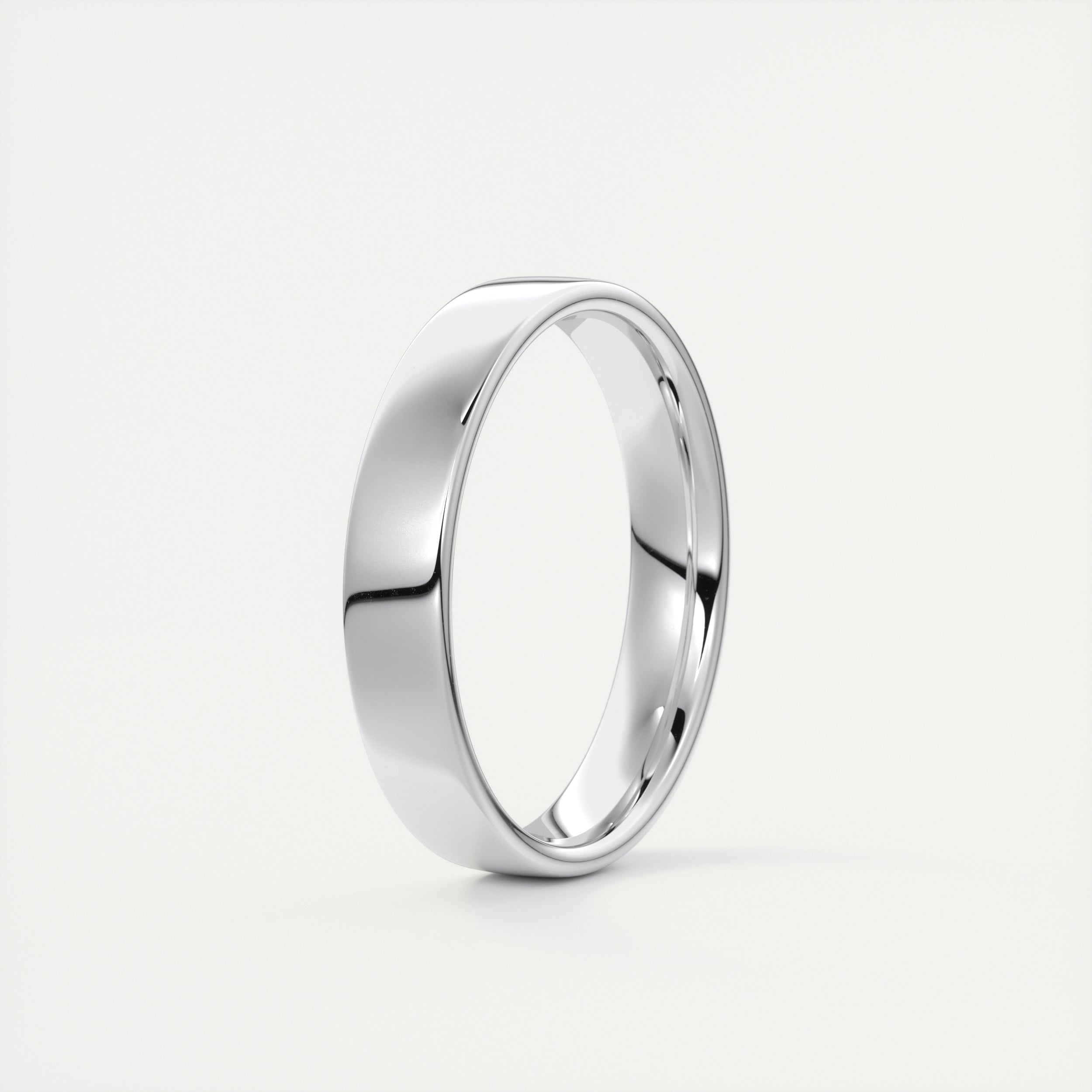 Polished Finish Regular White Gold Men's Band - crownmoissanite