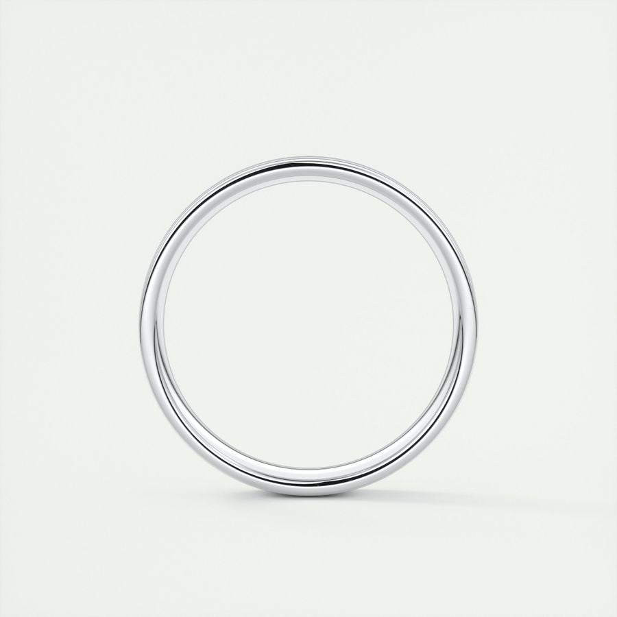 Polished Finish Regular White Gold Men's Band - crownmoissanite