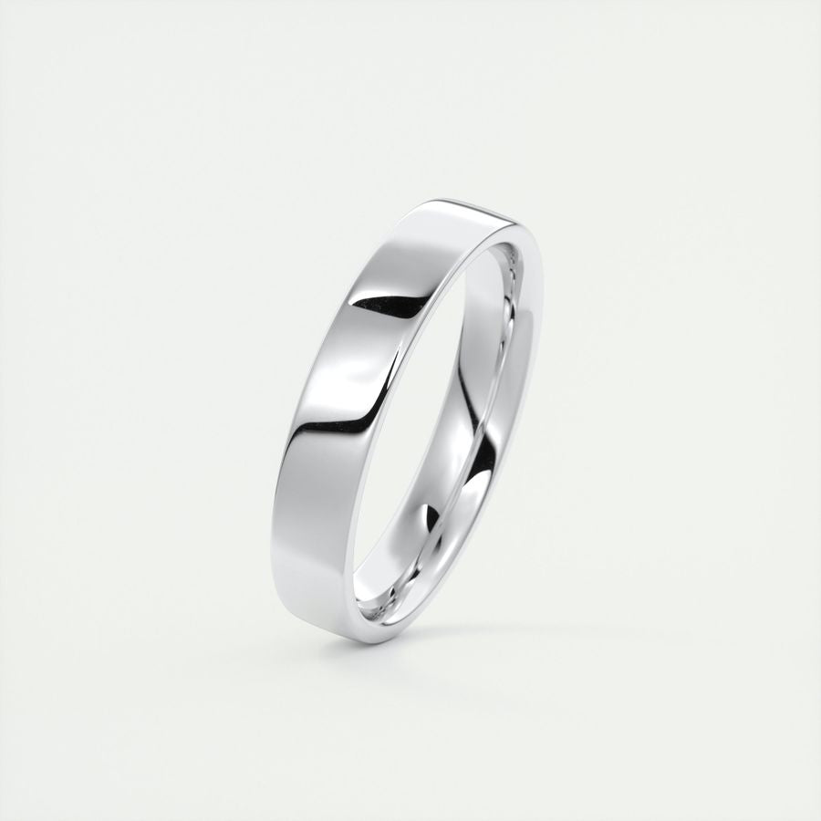 Polished Finish Regular White Gold Men's Band - crownmoissanite