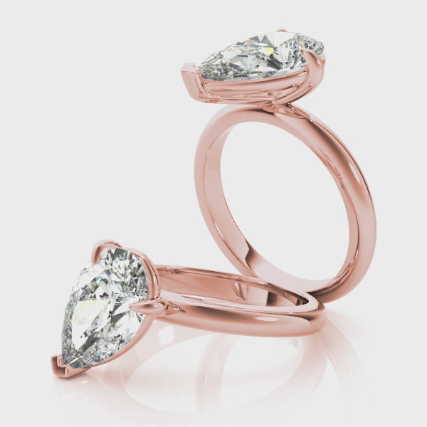2.0 - 4.0 CT Pear Moissanite Solitaire Engagement Ring