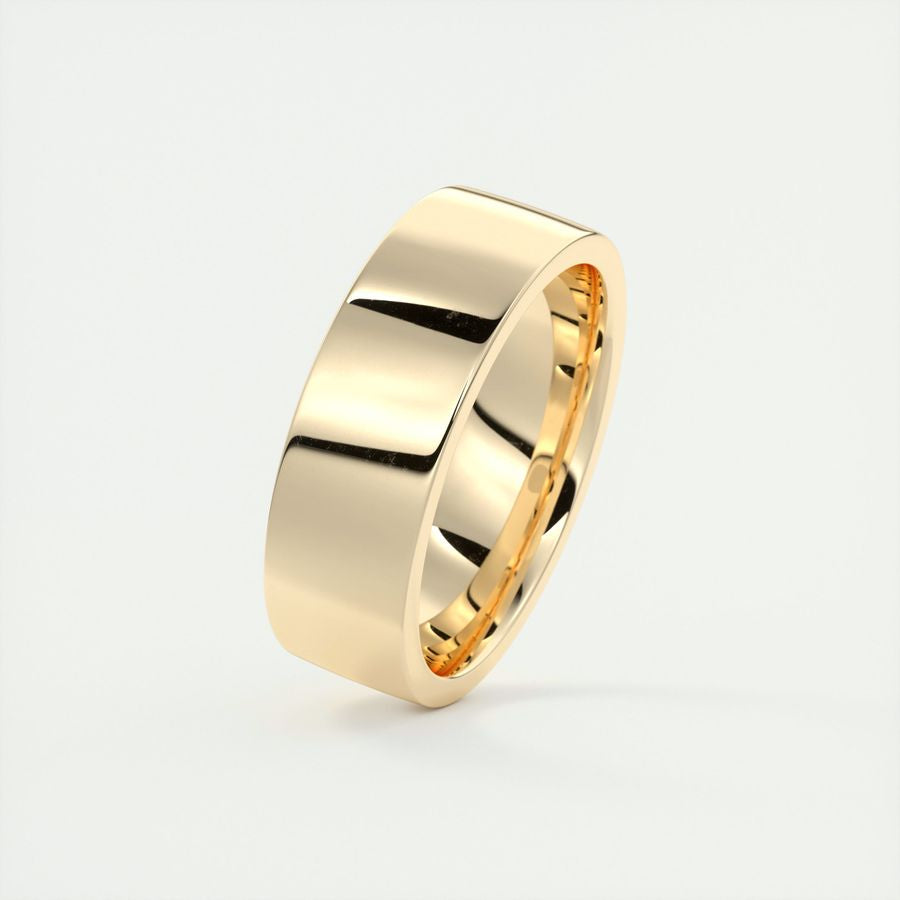Polished Finish Classic Yellow Gold Men's Band - crownmoissanite