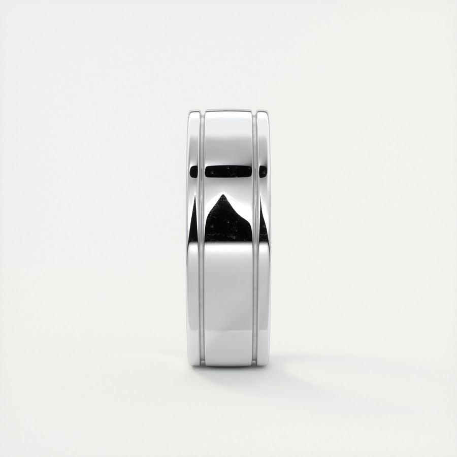 High-Polish Finish Classic Men's Band - crownmoissanite