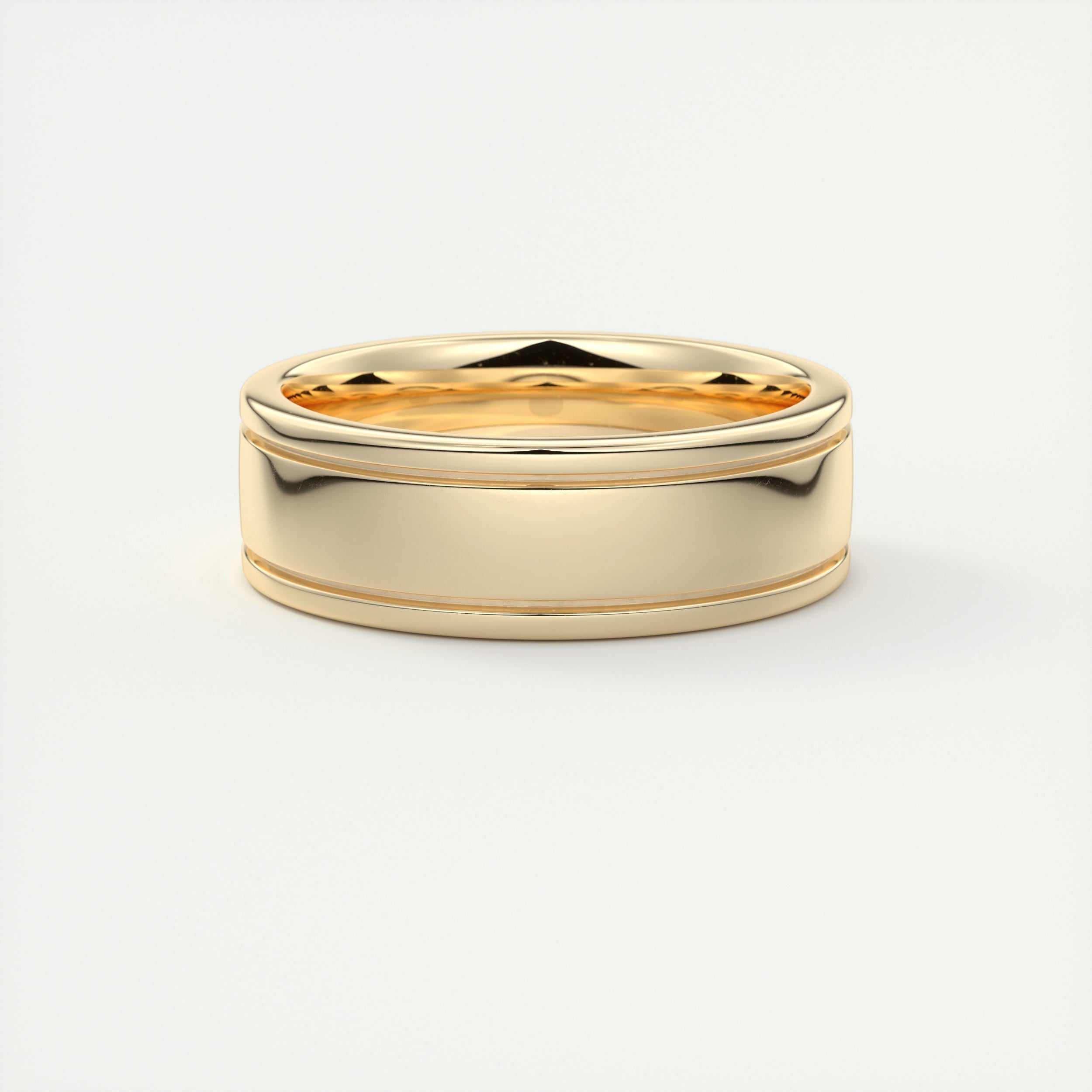 High-Polish Finish Classic Men's Band - crownmoissanite