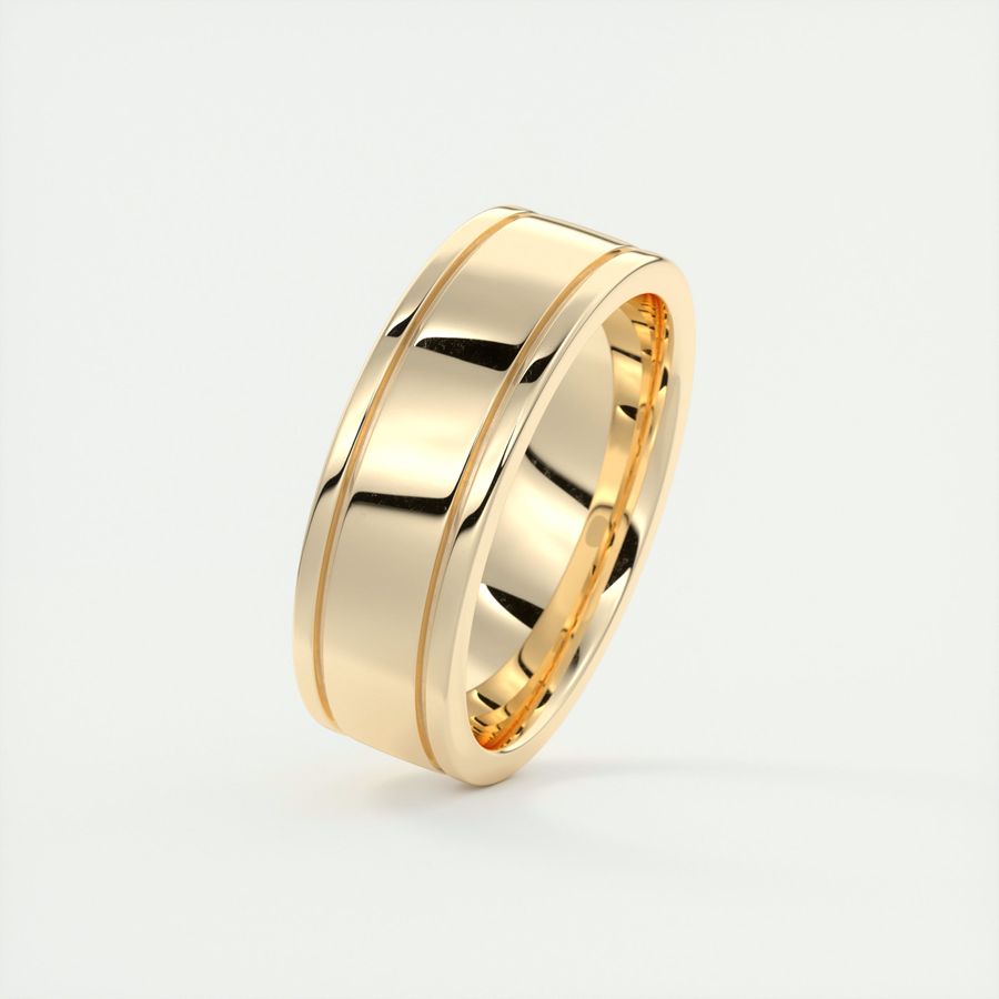 High-Polish Finish Classic Men's Band - crownmoissanite