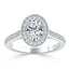 1.0 CT Oval Cut Halo Pave Moissanite Engagement Ring - crownmoissanite