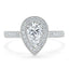 1.52 CT Pear Cut Halo Channel Pave Moissanite Engagement Ring - crownmoissanite