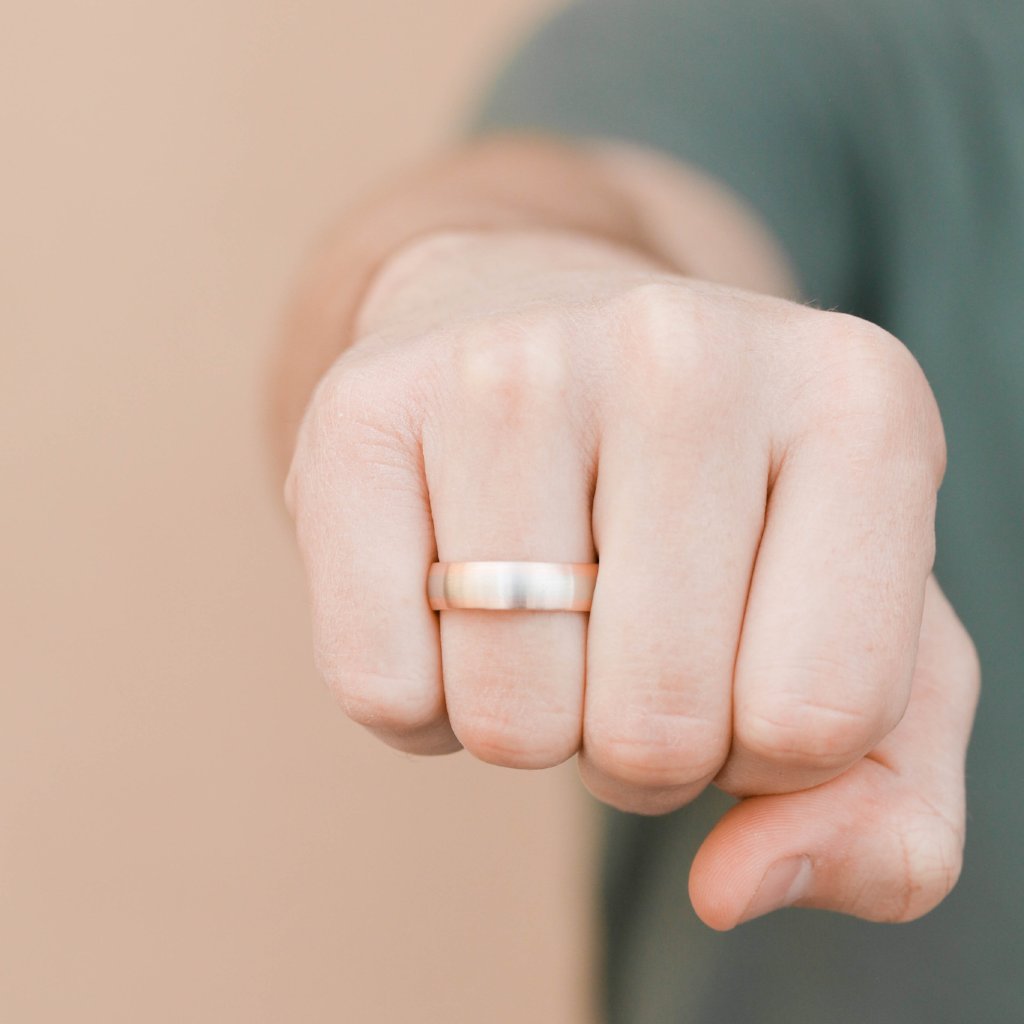 Classic Satin-Finish Rose Gold Men's Band - crownmoissanite