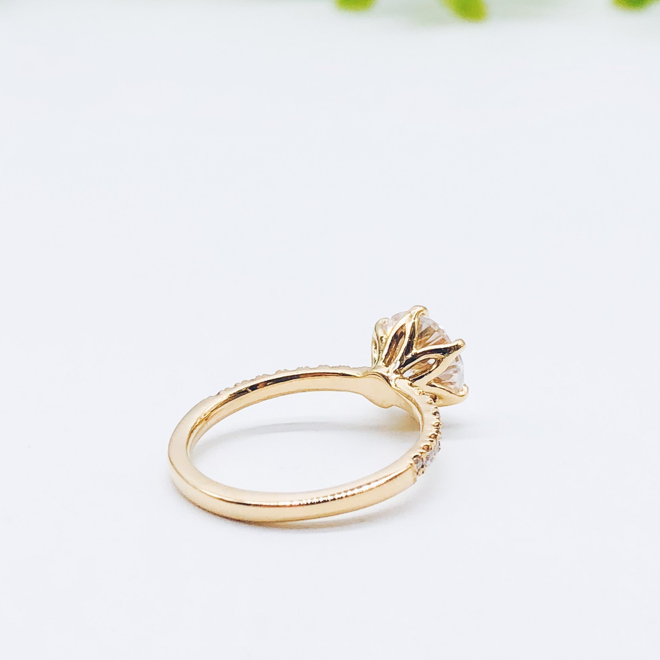 1.85 CT Round Cut Hidden Halo Pave Moissanite Engagement Ring - crownmoissanite