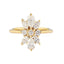 0.75 TCW Pear,Marquise and Round Moissanite Flower Engagement Ring
