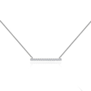 0.20 TCW Round Moissanite Diamond Bar Style Necklace - crownmoissanite