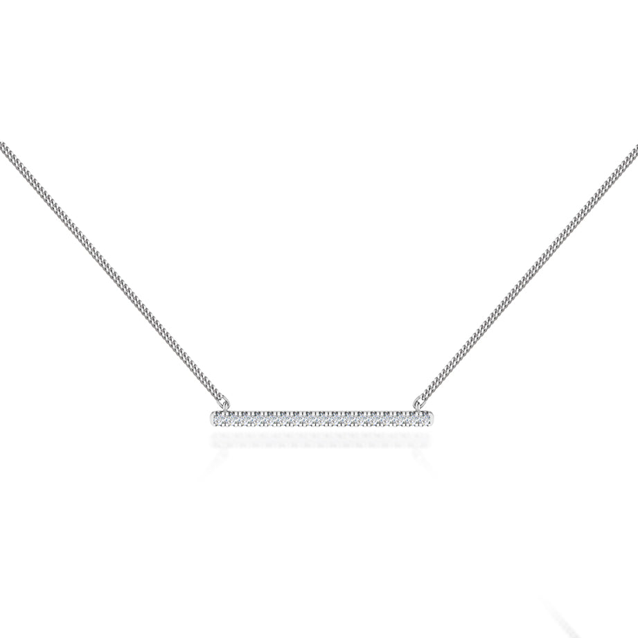 0.20 TCW Round Moissanite Diamond Bar Style Necklace - crownmoissanite