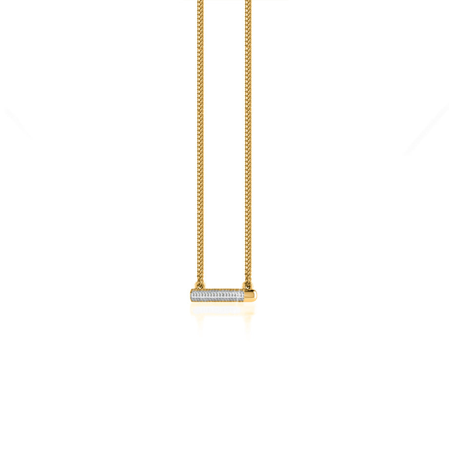 0.20 TCW Round Moissanite Diamond Bar Style Necklace - crownmoissanite