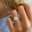 2.1 CT Oval Shaped Moissanite Cluster Engagement Ring - crownmoissanite