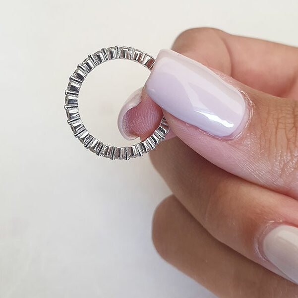 1.0 CT Round Shaped Moissanite Full Eternity Wedding Band - crownmoissanite