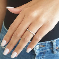 1.0 CT Round Shaped Moissanite Full Eternity Wedding Band - crownmoissanite