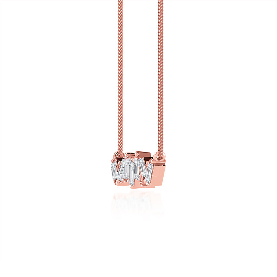 1.0 TCW Emerald & Round Moissanite Diamond Cluster Style Necklace - crownmoissanite