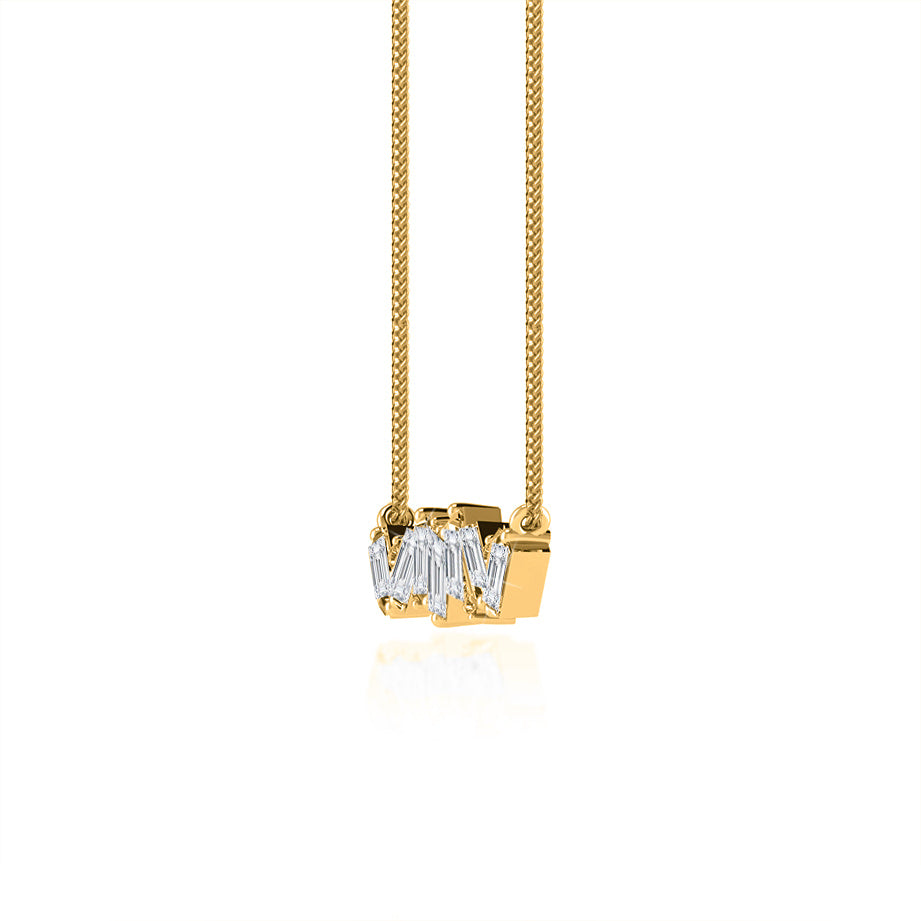 1.0 TCW Emerald & Round Moissanite Diamond Cluster Style Necklace - crownmoissanite