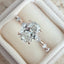 2.1 CT Oval Dainty Pave Moissanite Engagement Ring - crownmoissanite