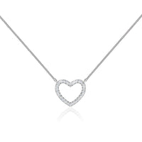 0.24 TCW Round Moissanite Diamond Heart Pendent Necklace - crownmoissanite