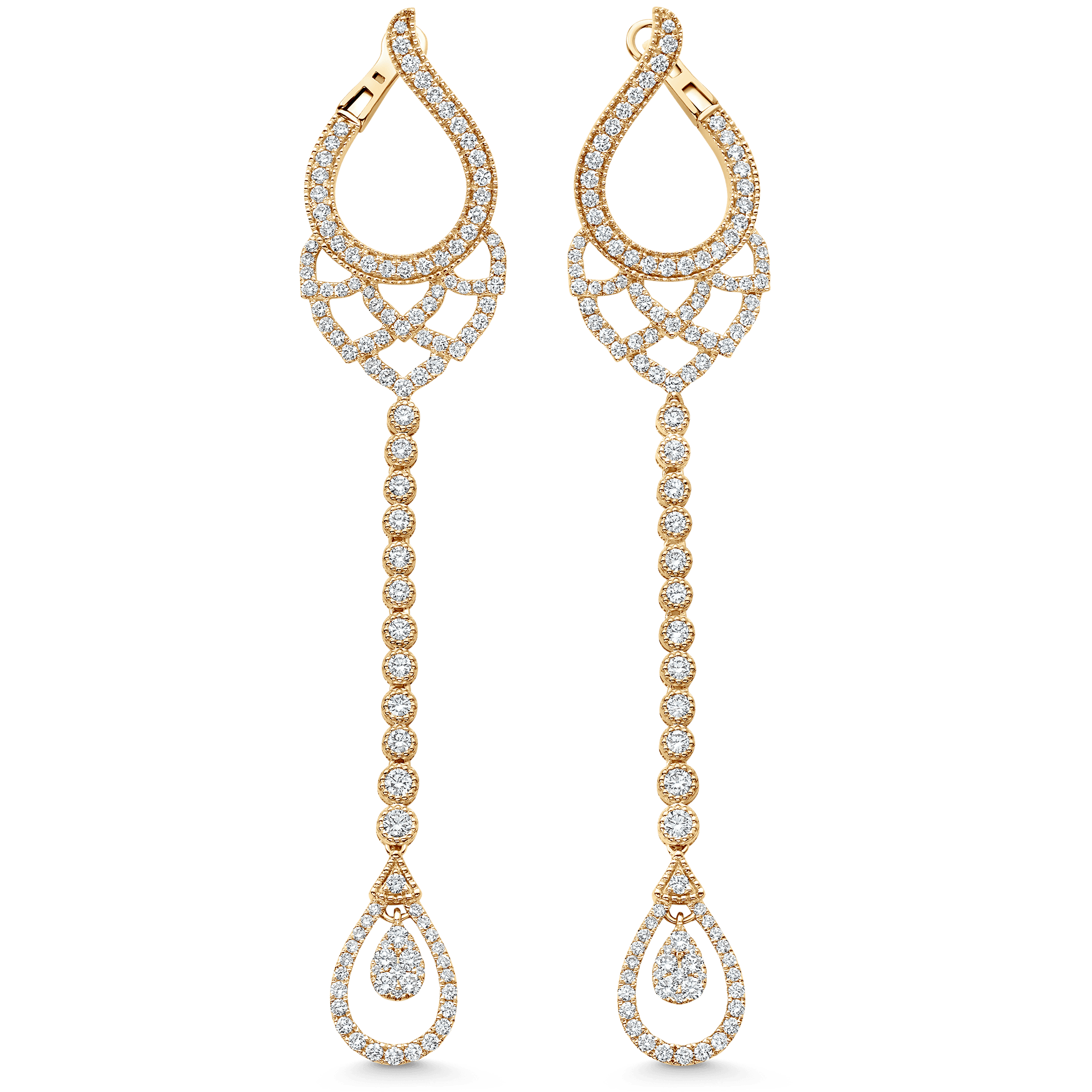 3.77 TCW Round Moissanite Diamond Chandelier Earrings - crownmoissanite