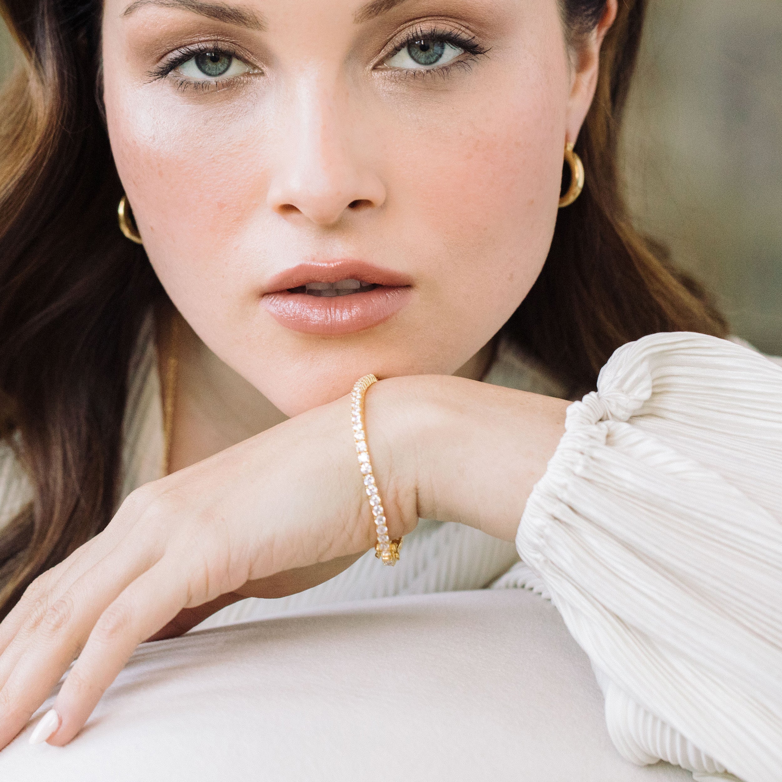 Round Cut Moissanite Diamond Tennis Bracelet