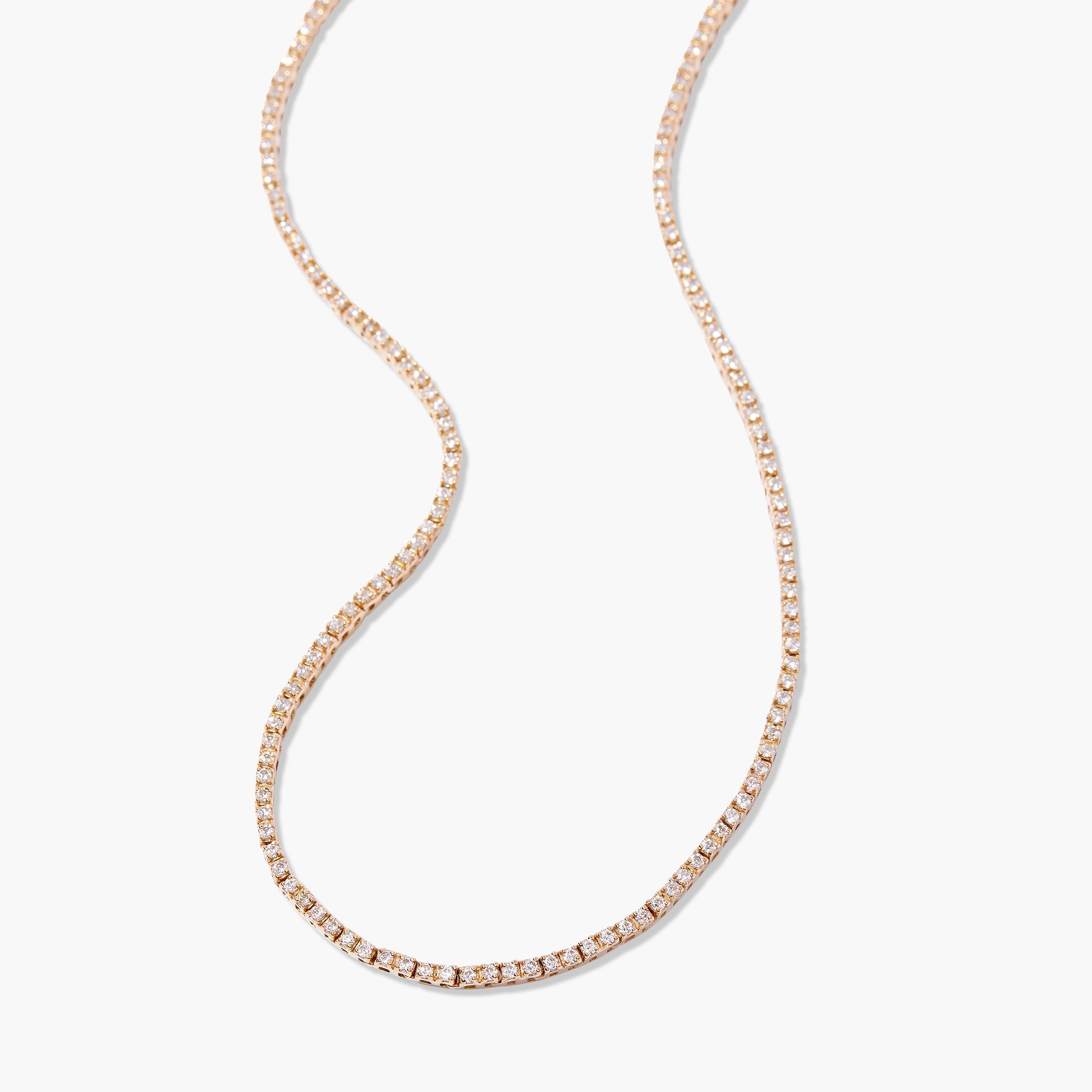Round Cut Moissanite Diamond Tennis Necklace