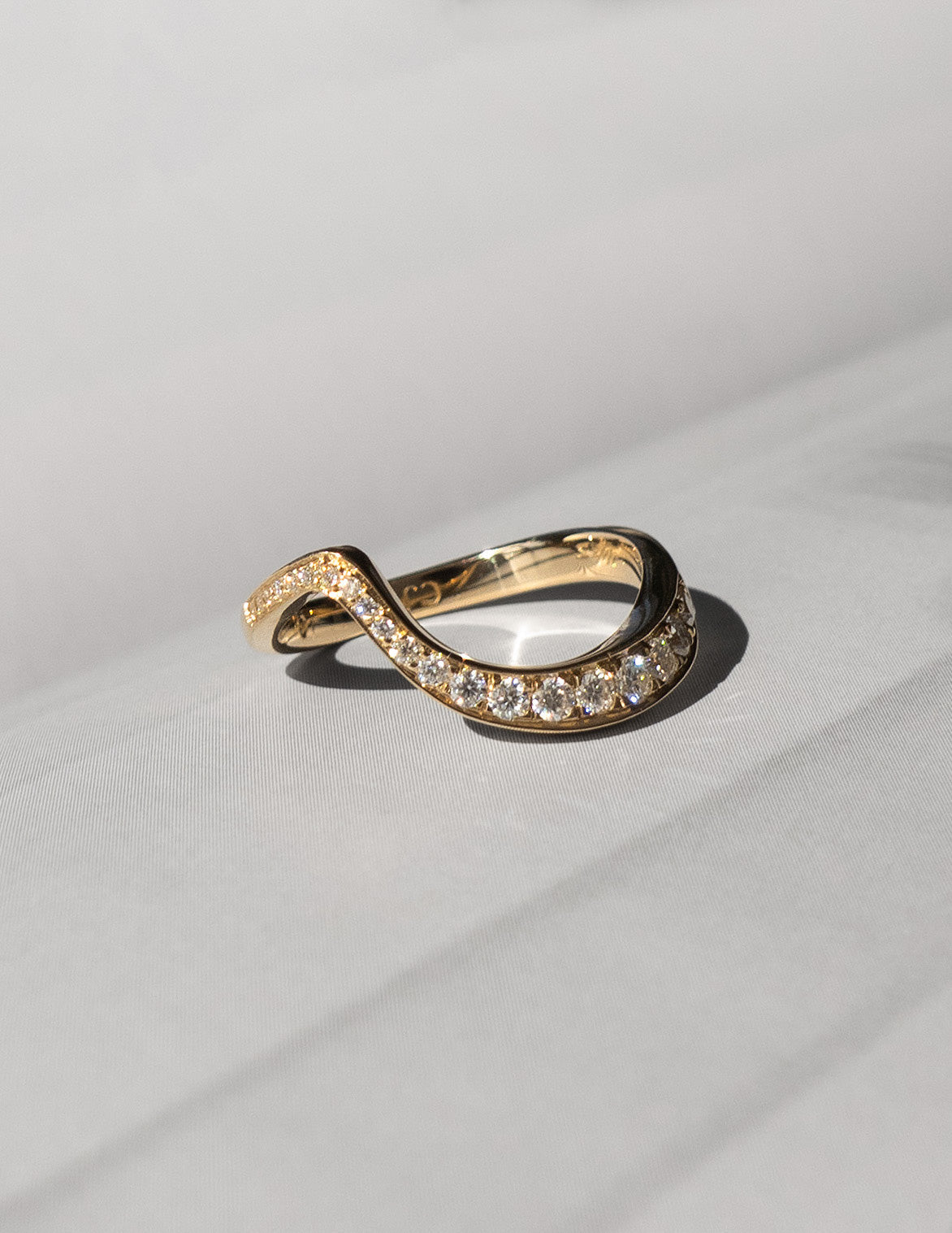 0.40 TCW Round Moissanite Wave Eternity Wedding Band