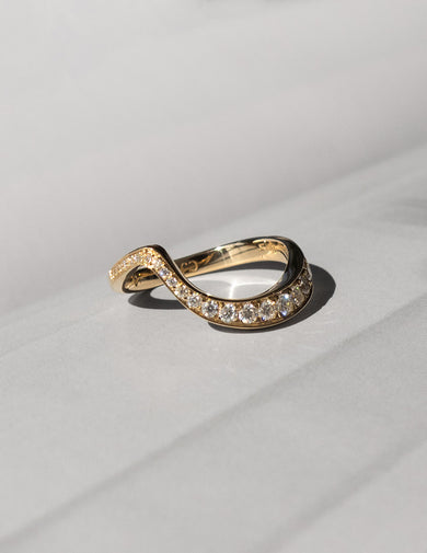 0.40 TCW Round Moissanite Wave Eternity Wedding Band