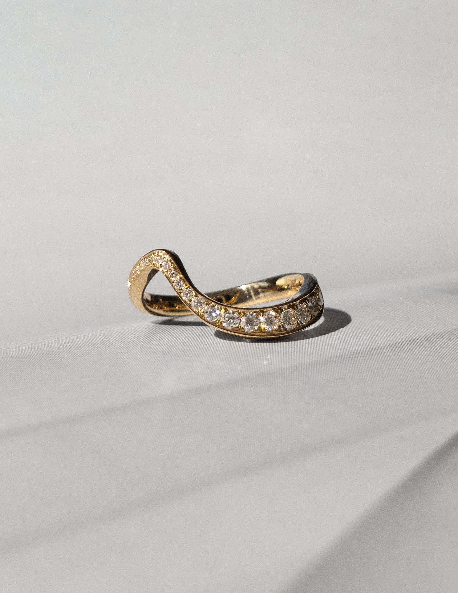 0.40 TCW Round Moissanite Wave Eternity Wedding Band