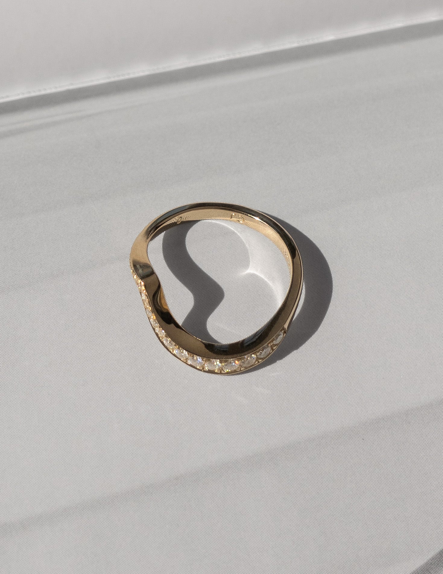 0.40 TCW Round Moissanite Wave Eternity Wedding Band