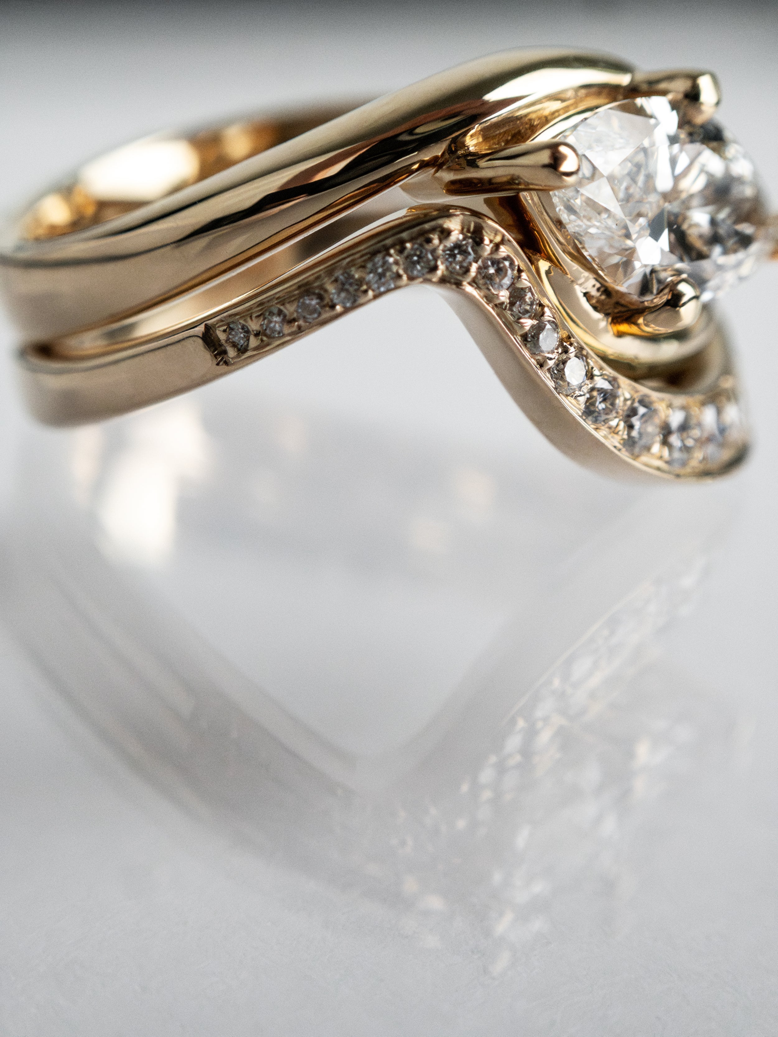 1.0 CT - 2.0 CT Marquise Solitaire Setting Diamond Bridal Set