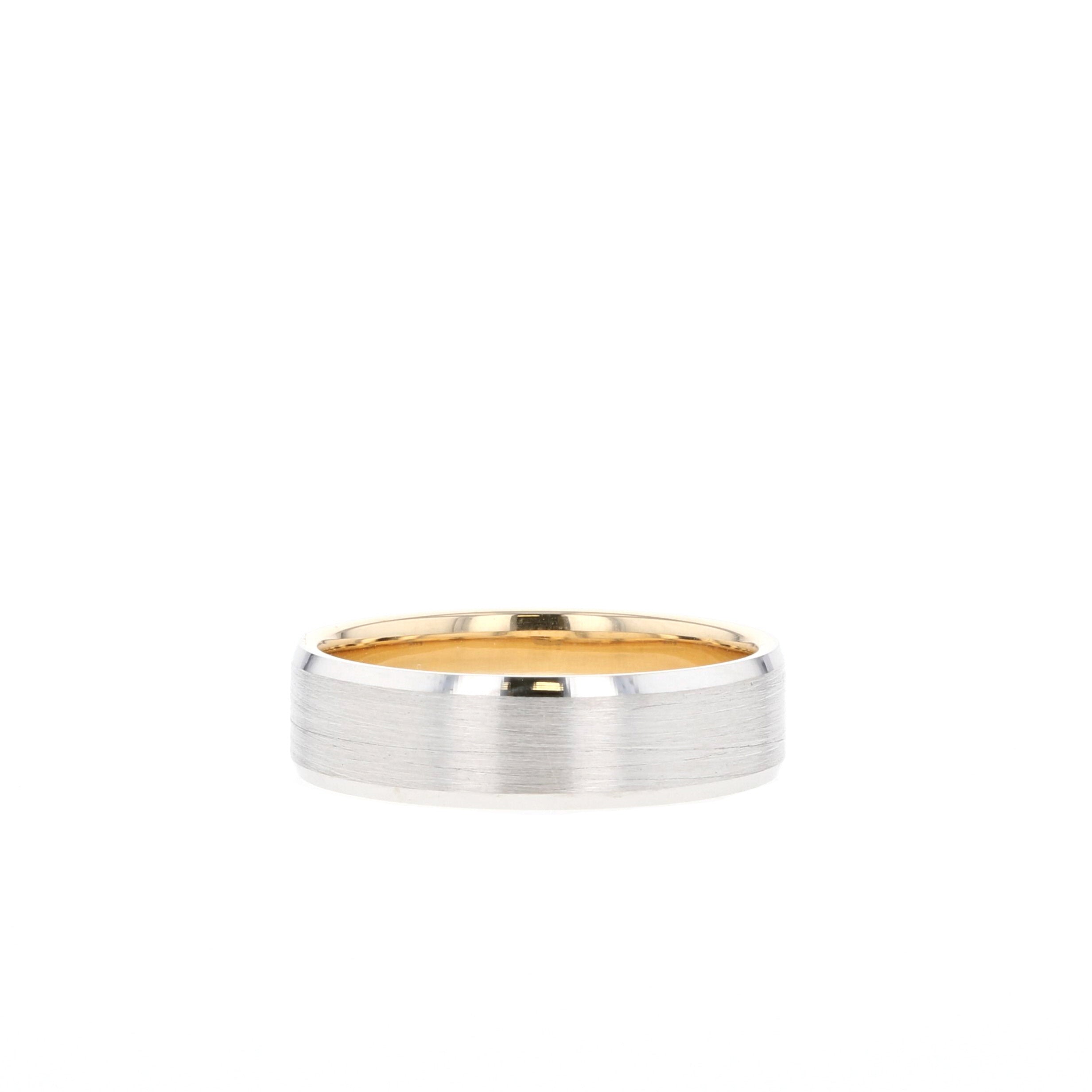 Satin-Finish Regular Yellow Gold Men's Band - crownmoissanite