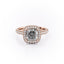 1.8 CT Cushion Cut Halo Triple Pave Setting Moissanite Engagement Ring - crownmoissanite