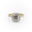 1.8 CT Cushion Cut Halo Triple Pave Setting Moissanite Engagement Ring - crownmoissanite