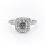 1.8 CT Cushion Cut Halo Triple Pave Setting Moissanite Engagement Ring - crownmoissanite