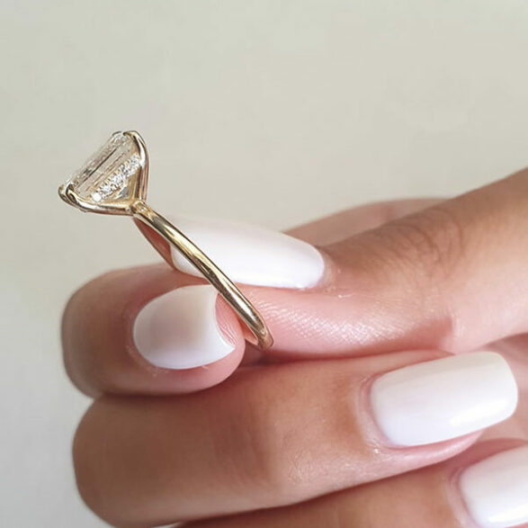 2.1 CT Radiant Cut Solitaire Style Moissanite Engagement Ring - crownmoissanite