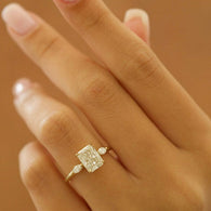 2.54 CT Radiant Three Stone Moissanite Engagement Ring - crownmoissanite