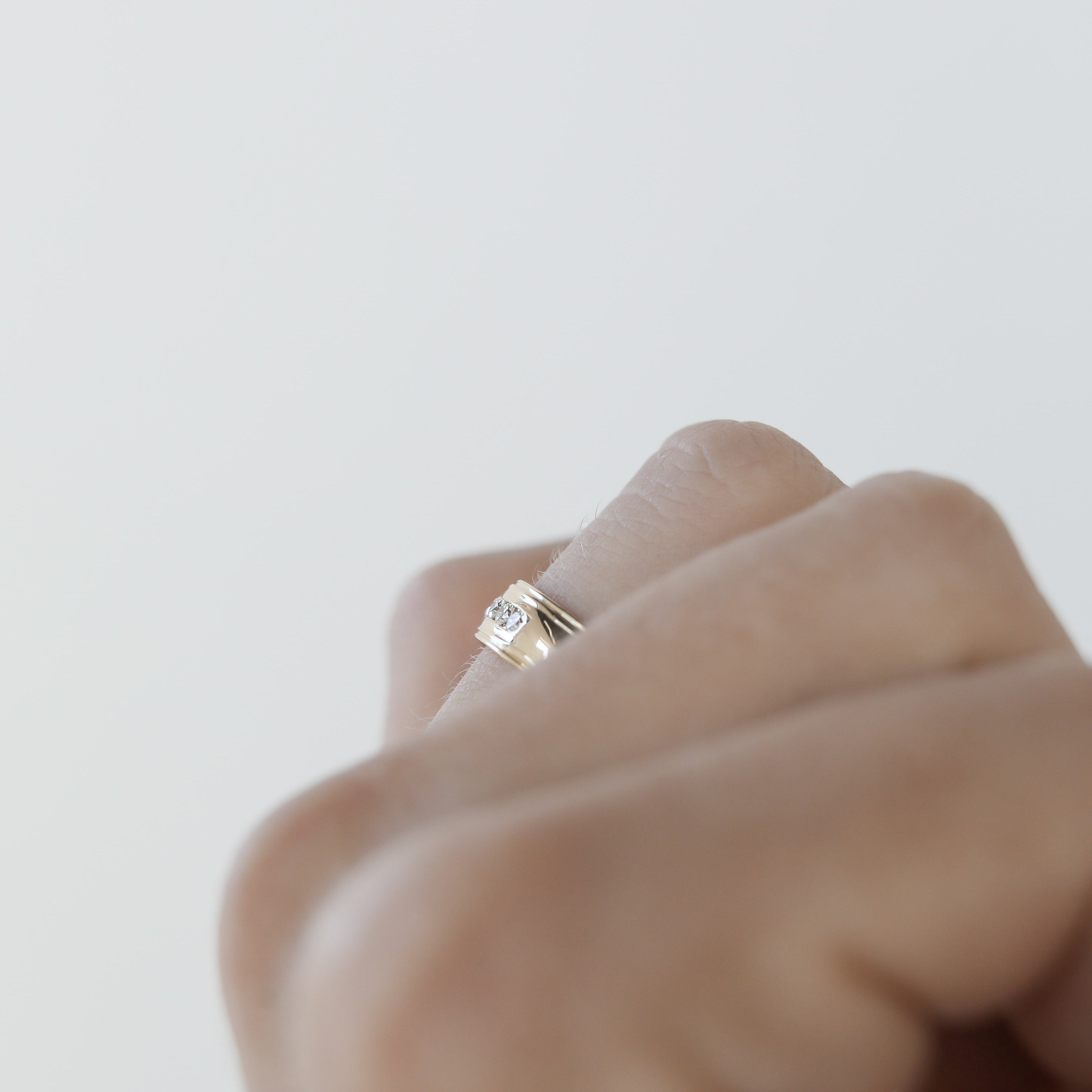 Stone Setting High Polish Finish Men's Band - crownmoissanite